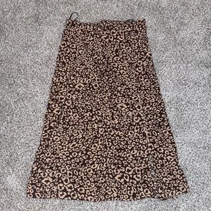 shein animal print skirt with slit on side